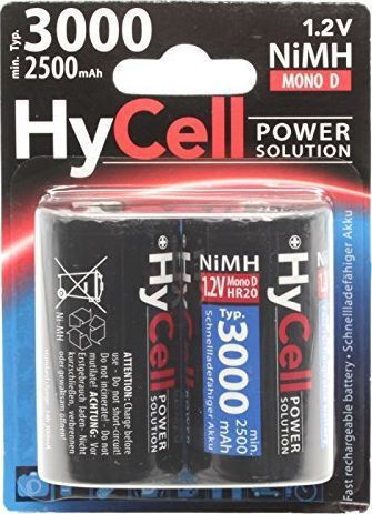 Hycell Set 2 Werkzeugbatterien NiMH 1.2V mit Batteriekapazität 3Ah