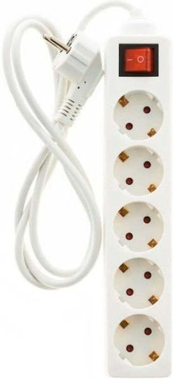 Cometic Extension Cord Cable Extension 5 Sockets Length 3m Cable Cross Section 3 x 1.5mm² and Grounding