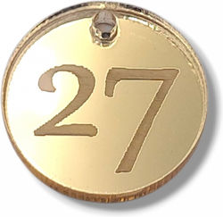 Lucky Charm Plexiglas Round "27" Pendant Gold 20mm 10pcs Lucky Charm Plexiglas Round "27" Pendant Gold 20mm 10pcs