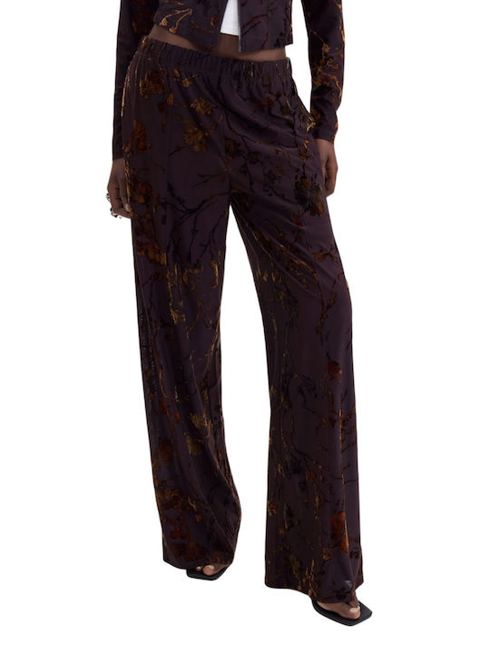Pantaloni de damă din țesătură Brown