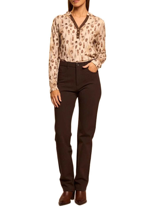 Damen Stoffhose Braun