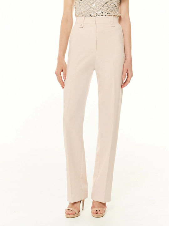 Forel Damen Vanille Hellbeige Anzug in Gerader Beinstil