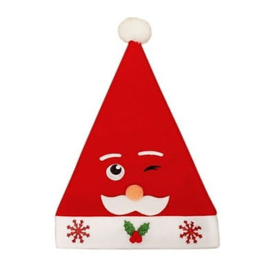 Pălărie Moș Crăciun Model Flippy 3 Mustață Moș Crăciun O Mărime Material Textil 30 X 40 Cm Alb Roșu