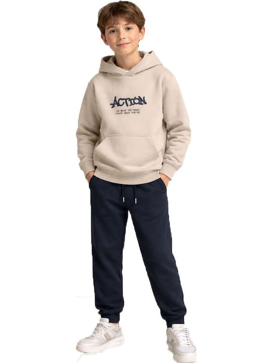 Action Sportswear Παιδικό Σετ Φόρμας Εκρού