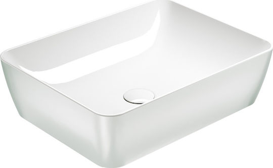 GSI Επικαθήμενος Νιπτήρας Πορσελάνης 50x38cm Platinum