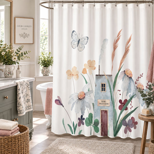 My Home Luxury My Home Luxury Stoff Duschvorhang 180x180cm