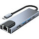 Tech-Protect V3 USB-C Dockingstation für Laptop mit PowerDelivery (PD) 4K-Unterstützung Ethernet