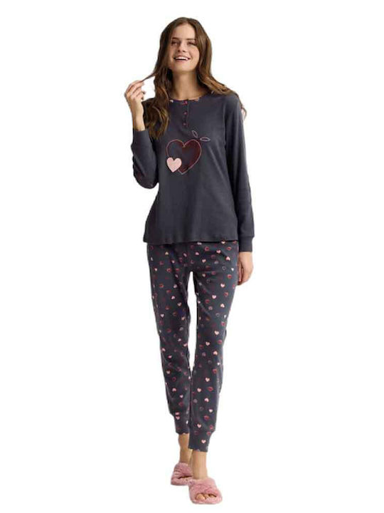 Infiore Winter Women's Pyjamas Set Dark Grey