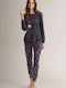 Infiore Winter Women's Pyjamas Set Blue Navy