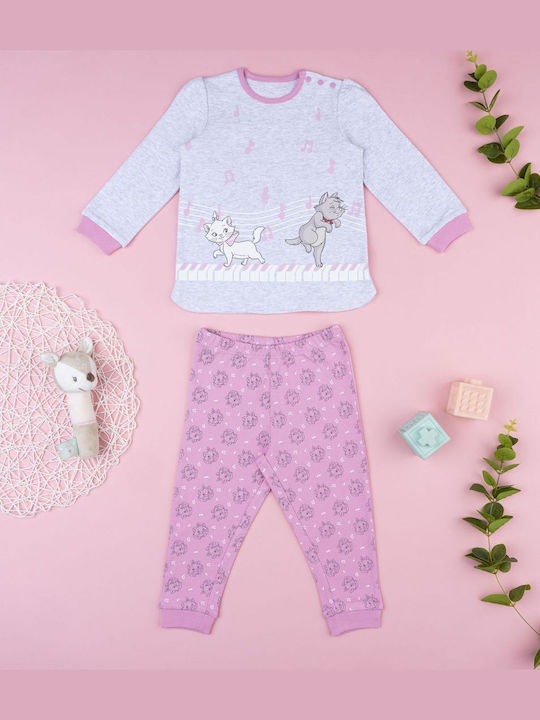 Prenatal Παιδική Πιτζάμα Βαμβακερή Γκρι/ροζ