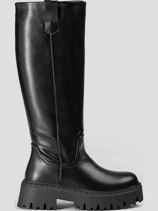 Damenstiefel mit Mittelhohem Absatz Schwarz