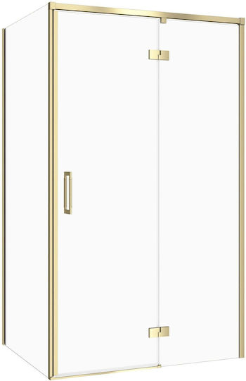 Cersanit Duschkabine mit Aufklappbare Tür 120x80x195cm Matte Oro