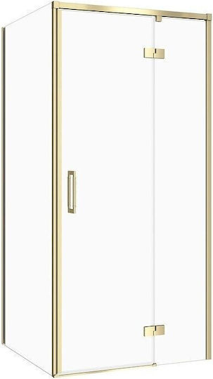 Cersanit Shower Cabin for Shower with Hinged Door 80x80x195cm Mat Oro