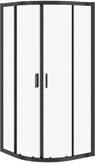 Cersanit Cabinet Duș U-Shaped Cu Cabina De Duș Glisantă 90x90x190cm Mat Negru