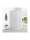 Aptel Semicircular Shower Cabin with Sliding Door 90x185cm Fabric Chrome