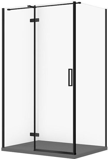 Cersanit Cabinet Duș cu Ușă Glisantă 120x90x195cm Mat Negru