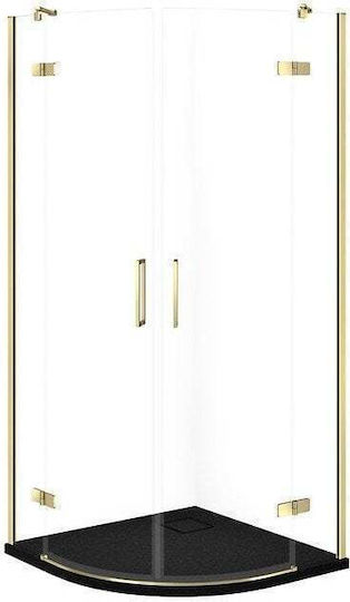 Cersanit Καμπίνα Μπανιέρας με Συρόμενη Πόρτα 90x90x195cm Mat Oro