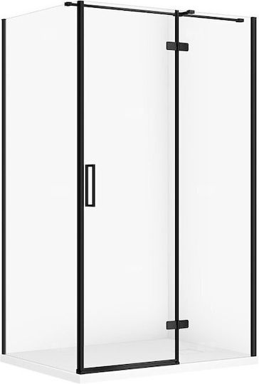 Cersanit Duschkabine mit Schiebetür 120x90x195cm Matte Schwarz