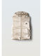 Kids Quilted Sleeveless Short Jacket with Lining & Hood Gold