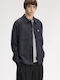 Langärmeliges Overshirt in Normale Passform Gestreiftes Grau