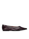 Damen Ballerinas Spitz zulaufend Burgundisch