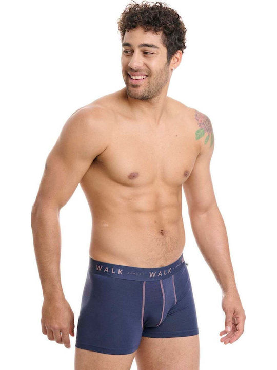 Walk Ανδρικά Μποξεράκια Μπλε 2Pack