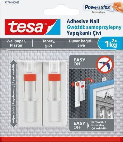Tesa Cârlige Cu Autocolant 2 Bucăți