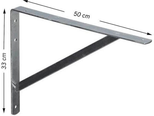JetWorld Heavy-Duty Corner Shelf Made of Metallic in Silver Colour 330x500mm
