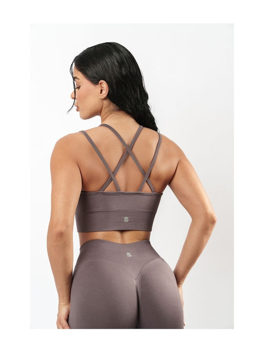 Sport-BH Seamless Taupe Größe S Braun