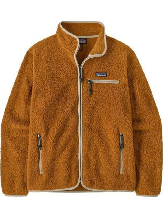 Retro Pile Herren Fleecejacke Braun
