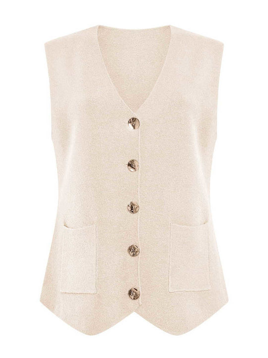 Celestino Women's Knitted Vest with Metal Butto...