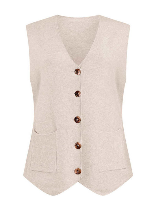 Celestino Women's Knitted Vest with Metal Butto...