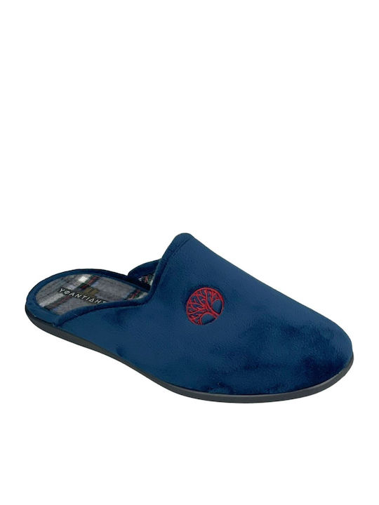 Yfantidis Herren Hausschuhe Blau