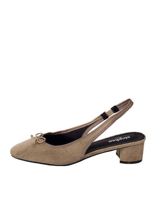 Celestino Обувки Slingback Велур Кафяв Светъл