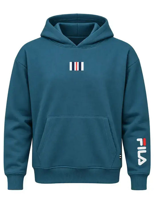 FILA Полар Детски Суичър с Качулка Тюркоазен