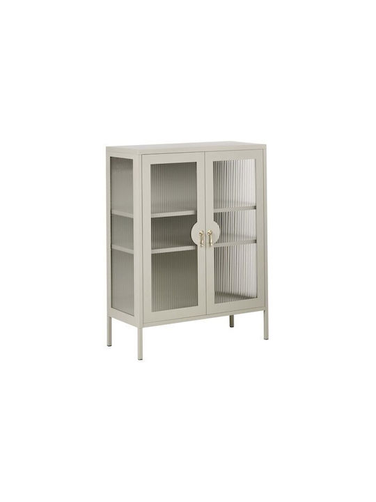 Sideboard Berwyn 3415 aus Metall & Glas Hellbei...