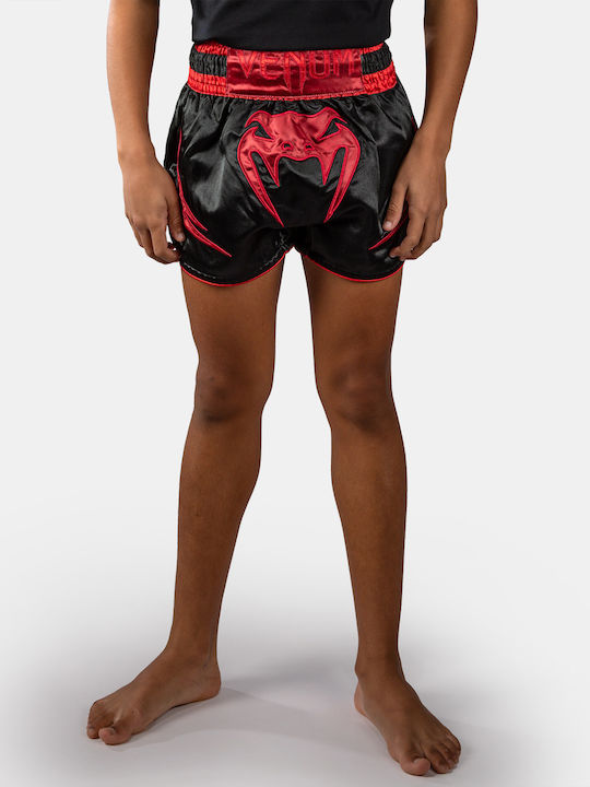 Kinder Boxershorts Venum Attack Kids Muay Thai Shorts Schwarz Rot