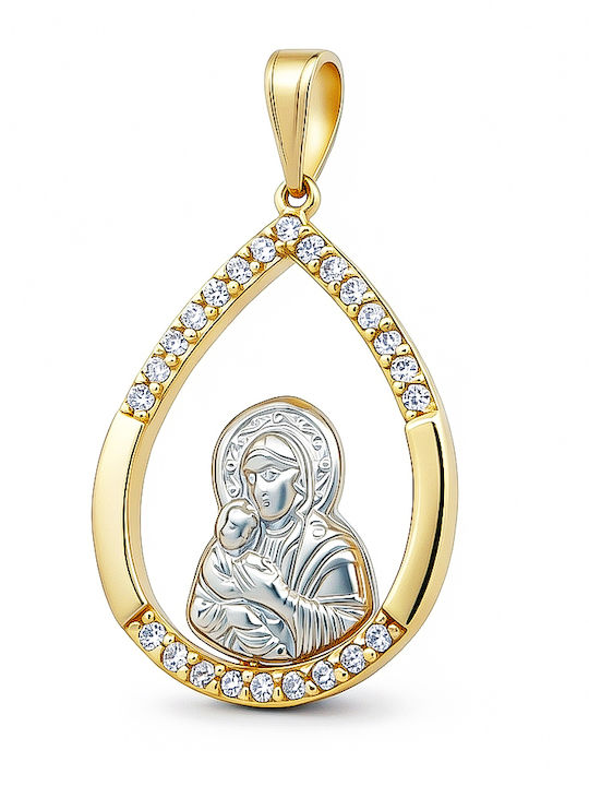 Daskalakis Kinder Amulet Daskalakis mit Jungfrau Maria aus Gold 14K 56159