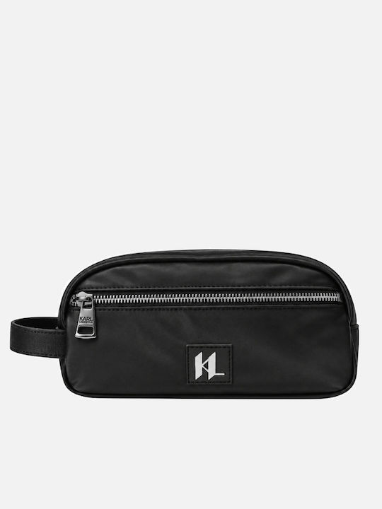 Karl Lagerfeld Herren Monogram Logo Kulturbeutel Schwarz Kl-washbag 805923-564114