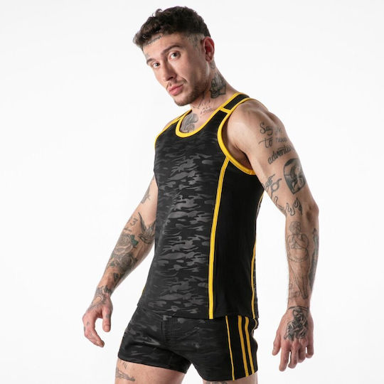 Locker Gear Top sexy pentru bărbați galben