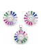 Set Bijuterii Pentru Femei Argint 925 Jolie Design Floare Multicoloră Alb Centru Petale Drepte 5.4 G Argint Multicolor