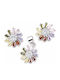 Set Bijuterii Pentru Femei Argint 925 Design Floare Multicolor Petale Centrale Albe 4.2 G Argint Multicolor