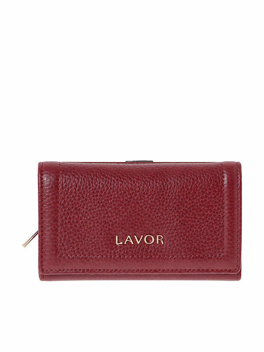 Lavor Голяма Дамска Кожена Портфейл с RFID Бордо