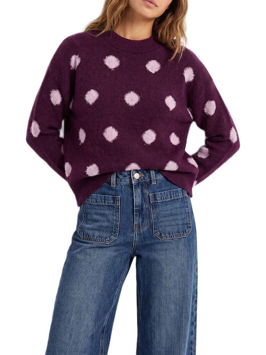 Women's Polka Dot Purple Sweater