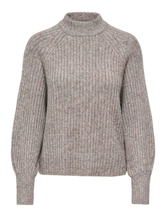 Only Damen Langärmelig Pullover Beige