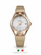 Locman Italy Montecristo Lady Pvd 36mm Mecanism Trei Ace Quartz Cadran Alb Sidef Curea Auriu Satin
