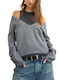 Women's Long Sleeve Cotton Grey Sweater