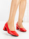 Pumps Mit Chunky Mittlerem Absatz Rot