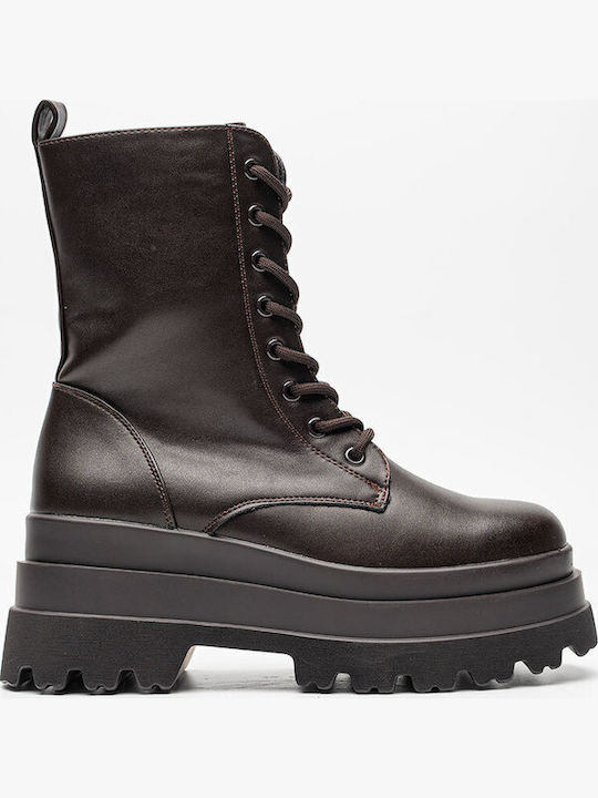 Decoro Women's Brown Combat Boots