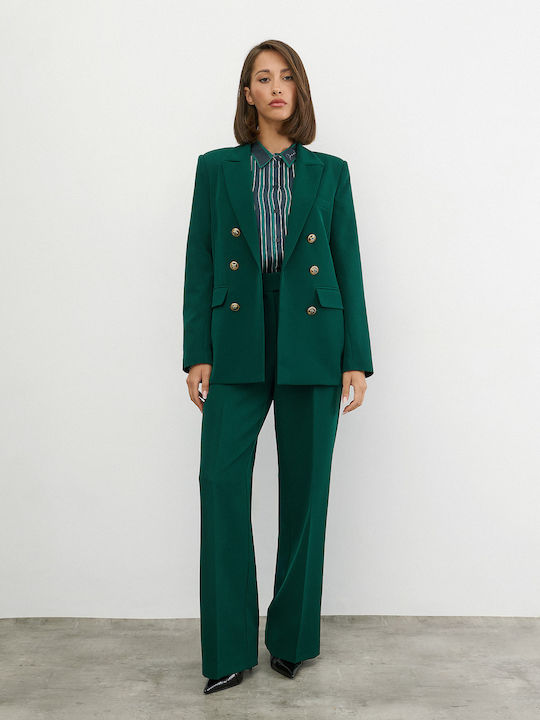 Women's Fabric Trousers Green